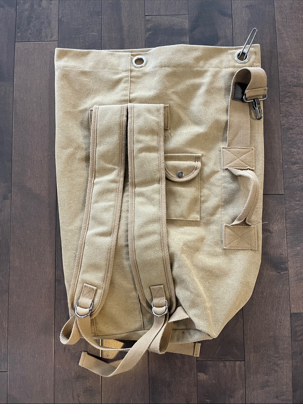 RuYiHuang vintage-style military canvas duffel bag